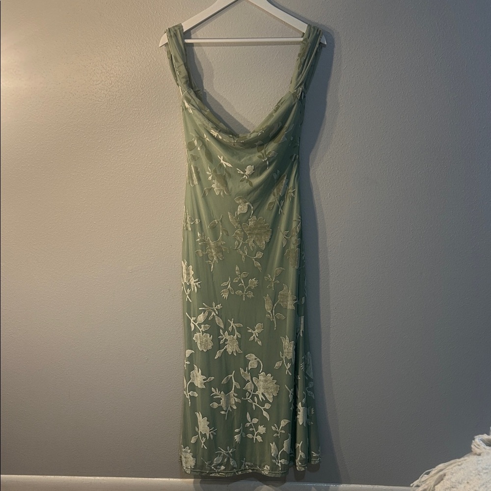 Good Fun Off Shoulder Maxi Dress Green